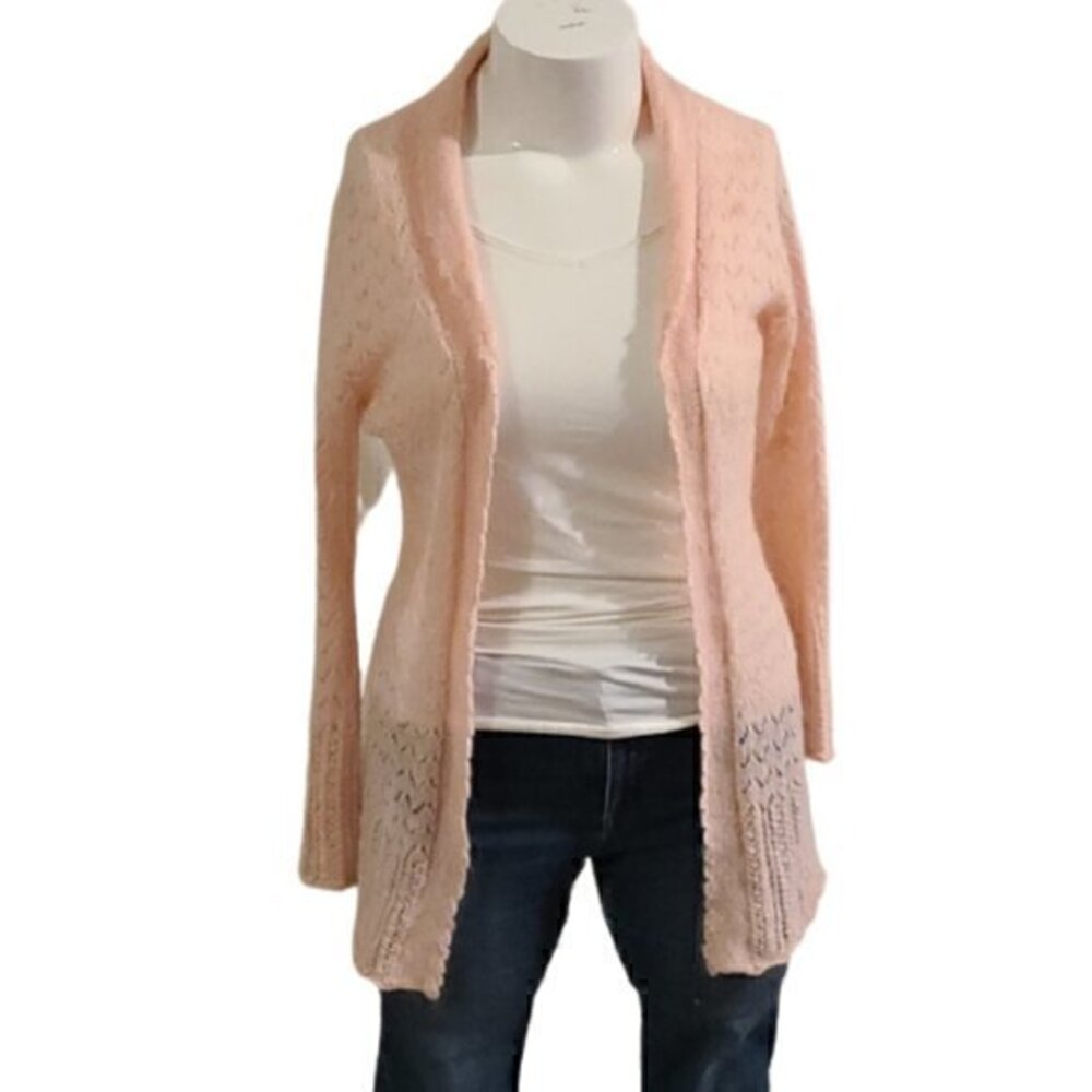 [Victoria Secret] Pink Mo Hair Blend Duster Loose Knit - Size M